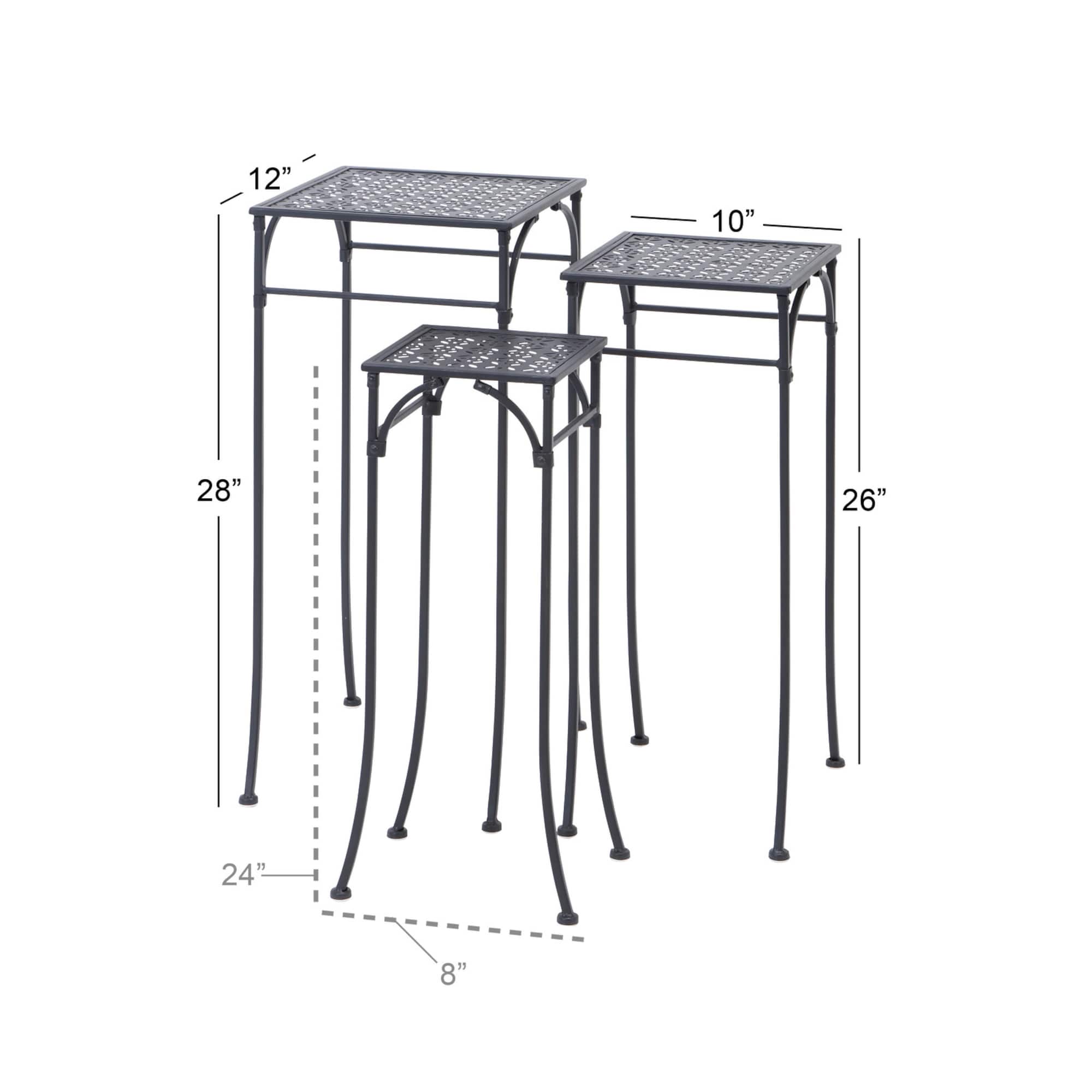 Black Metal Modern Plantstand Set